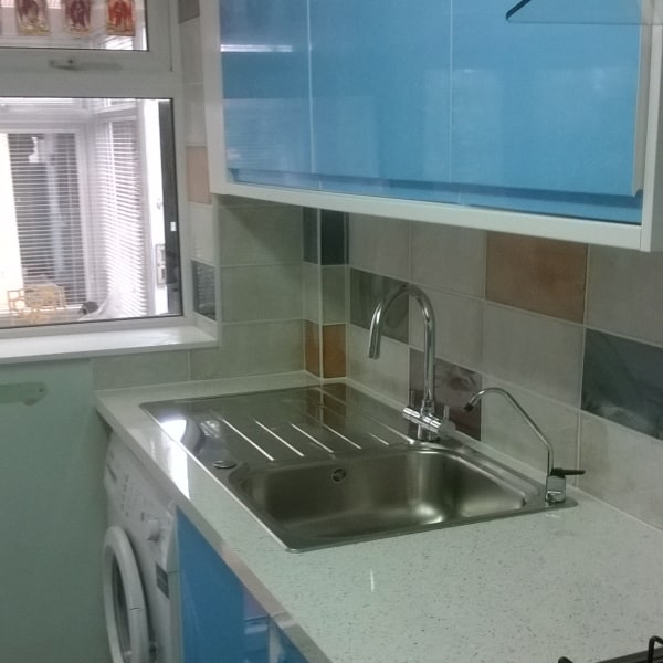 blue kitchen fitted in swindon